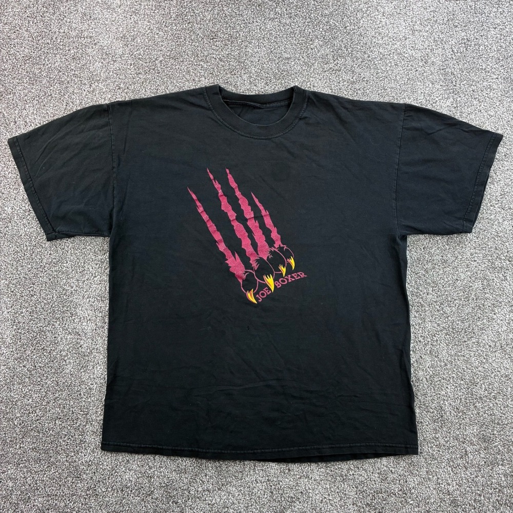 Vintage Joe Boxer Shirt Mens XL Black Cotton Claw Scratch Graphic Tee